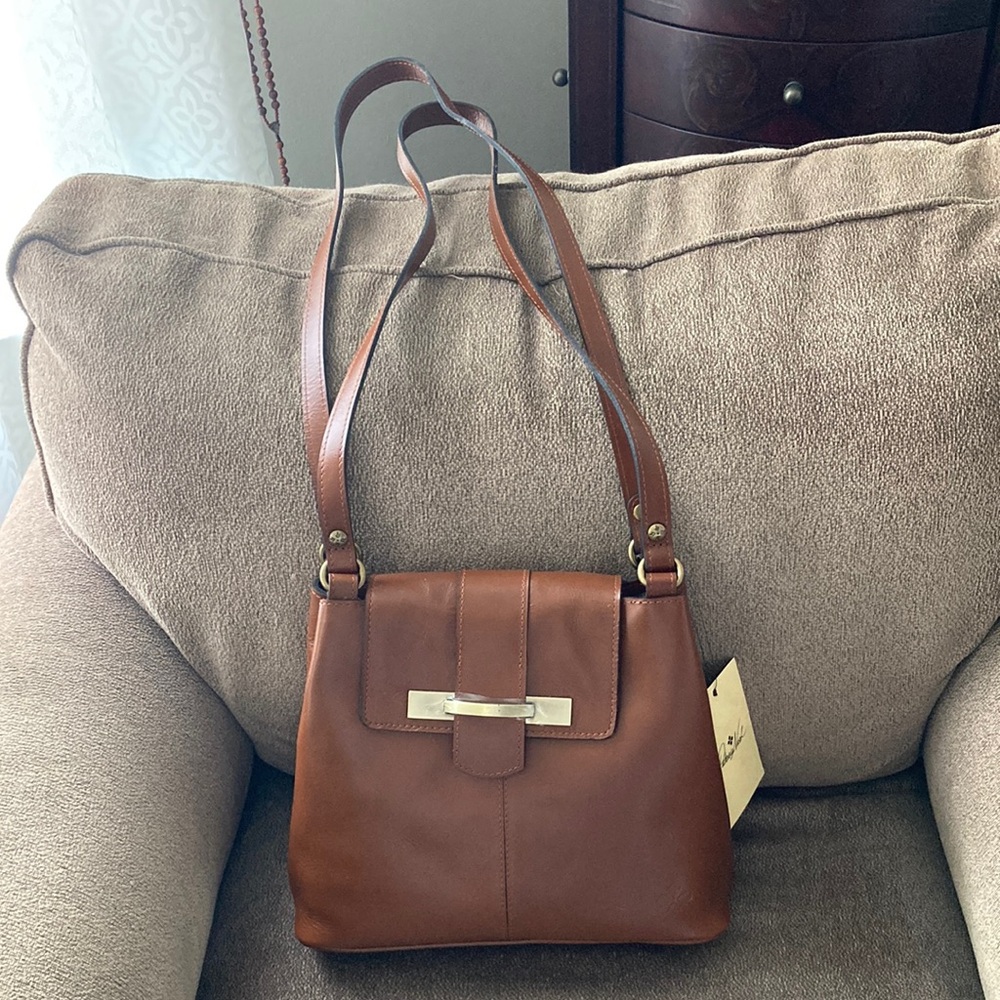 Patricia Nash Rich Brown Leather Shoulder Bag